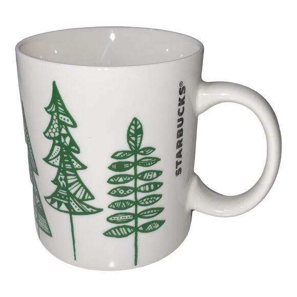 Starbucks 2015 Christmas Holiday Pine Tree 12 oz Coffee Cup Mug - Picture 1 of 6